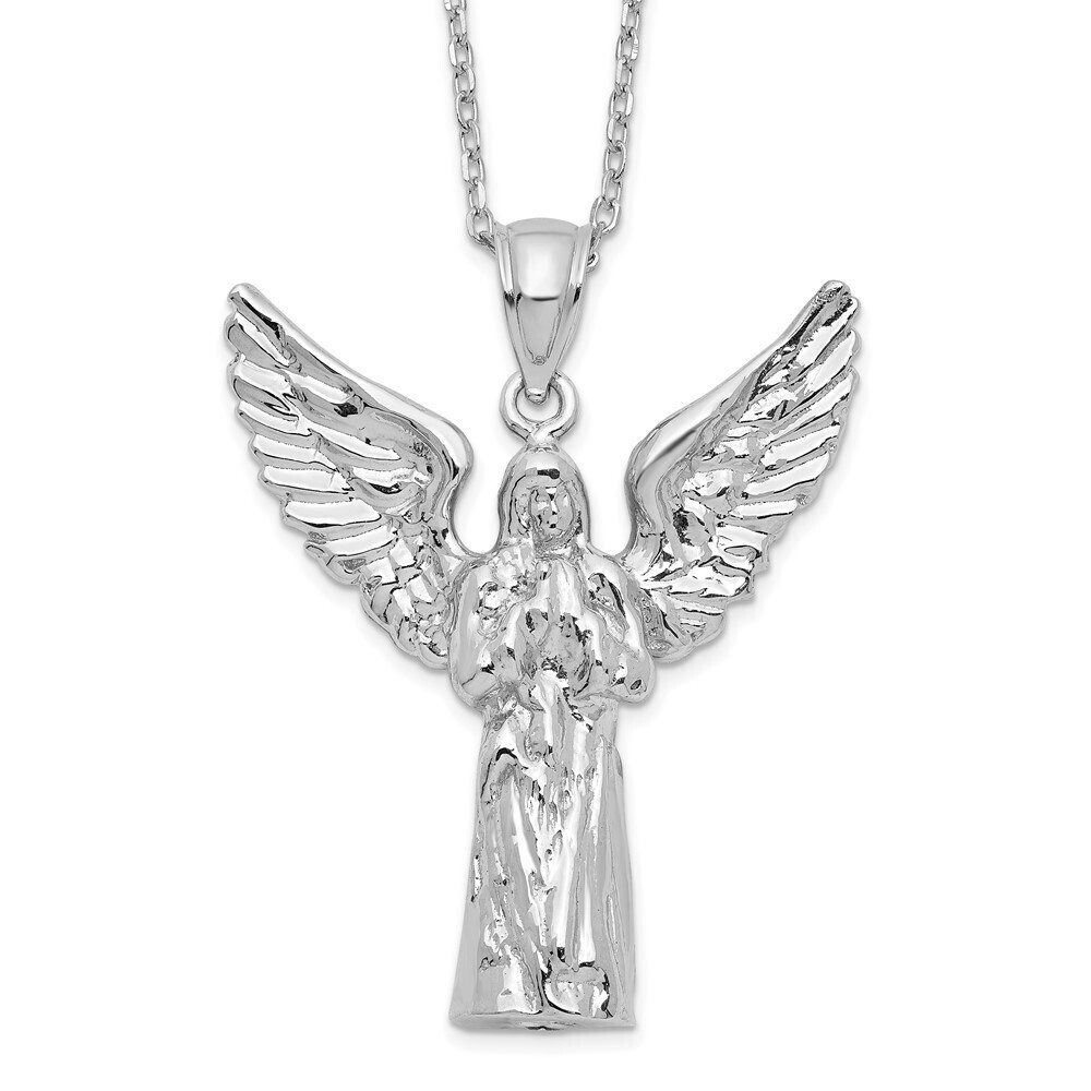 Kazi Luxury Sterling Silver Rhodium-plated Angel Ash Holder 18in Necklace